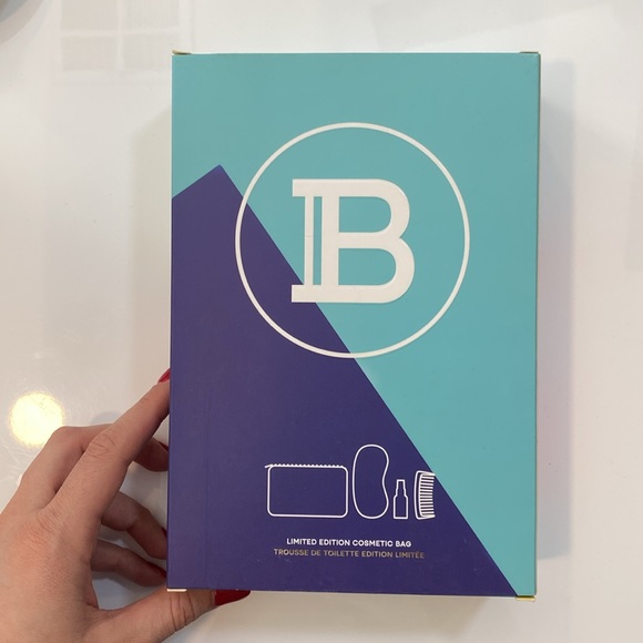 008 BALMAIN PARIS LIMITED EDITION Turquoise Cosmetic Bag BALMAINHAIR NEW - Picture 5 of 5